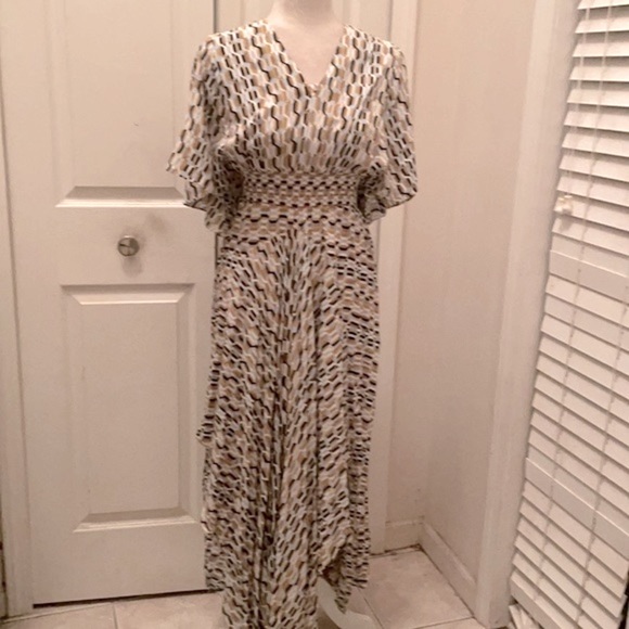 NWT MAJE BLUE SKY RETRO/BOHO FLARE MAXI DRESS IN SIZE 8 US OR 40 EURO - Picture 4 of 8